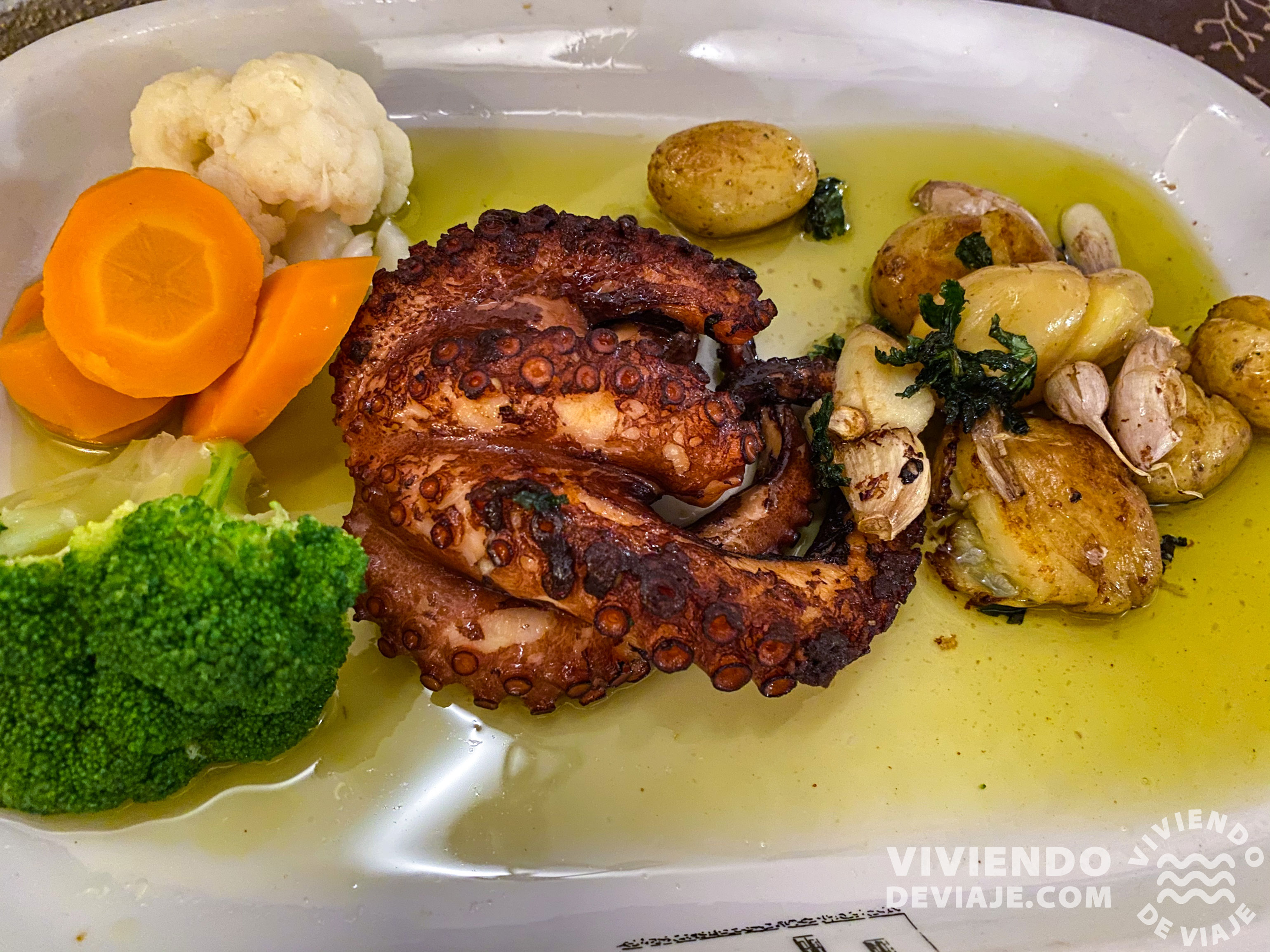 Pulpo a la plancha en el restaurante Museu dos Salgados