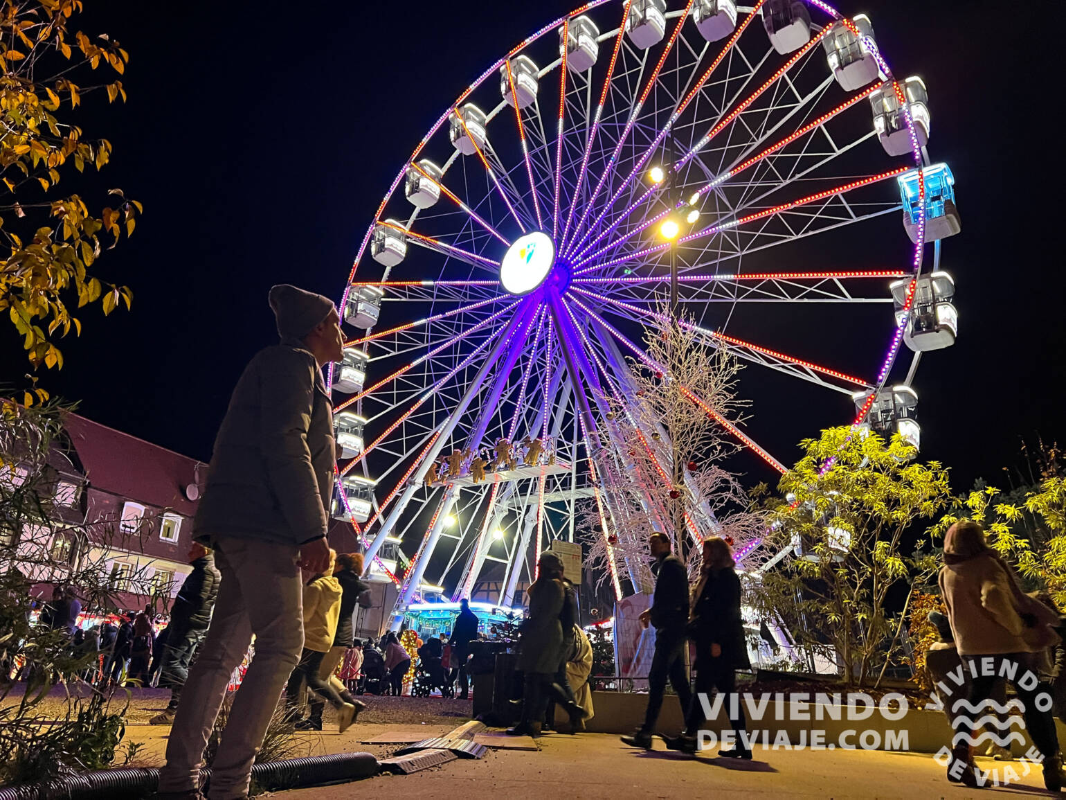 Gran noria de Colmar en Navidad