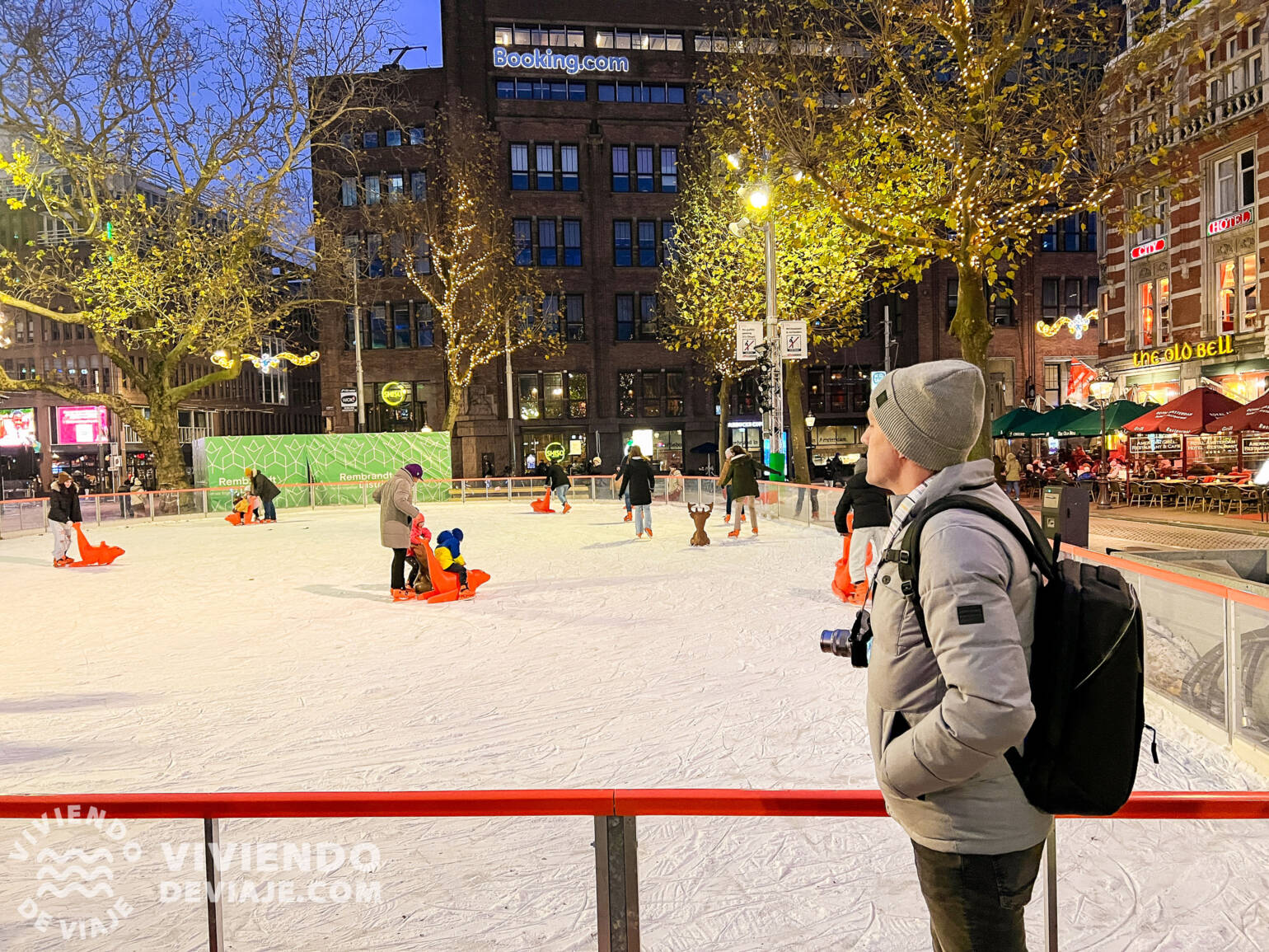 Pista de hielo en Rembrandtplein | Ámsterdam en Navidad