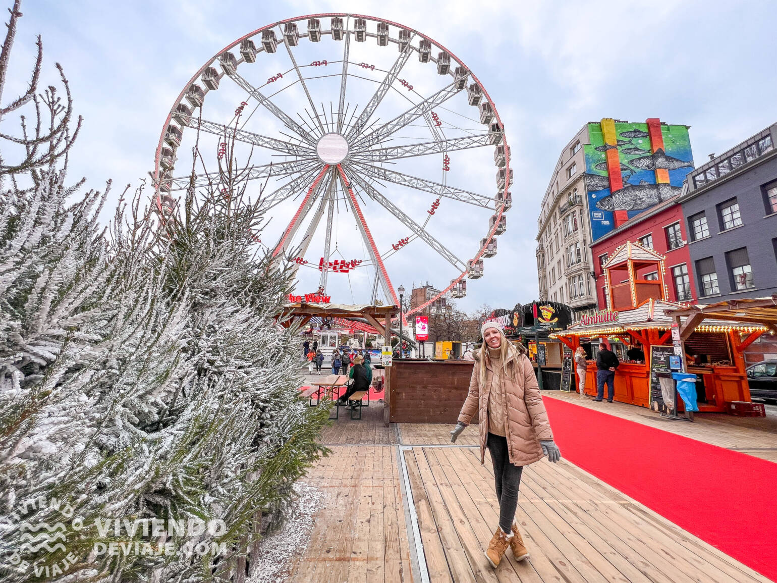 Ruota panoramica nel mercato di Marché Aux Poissons a Bruxelles