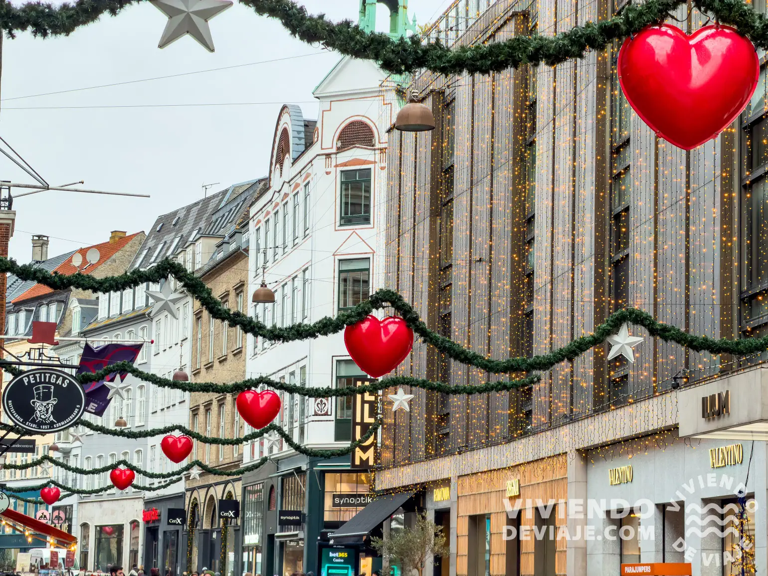 Iluminaciones navideñas en el centro de Copenhague