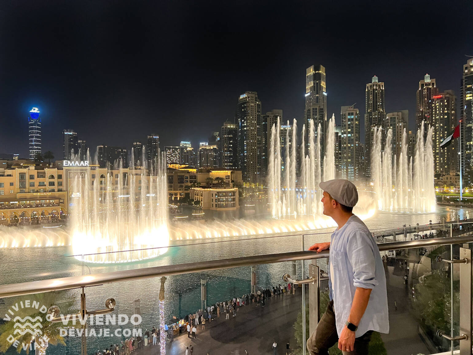 Fuentes de Dubái desde el restaurante OPSO
