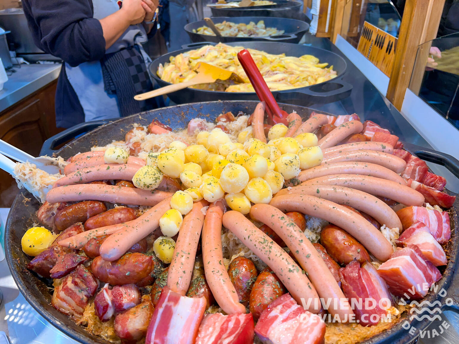 Puestos de comida en los mercados de Navidad de Estrasburgo