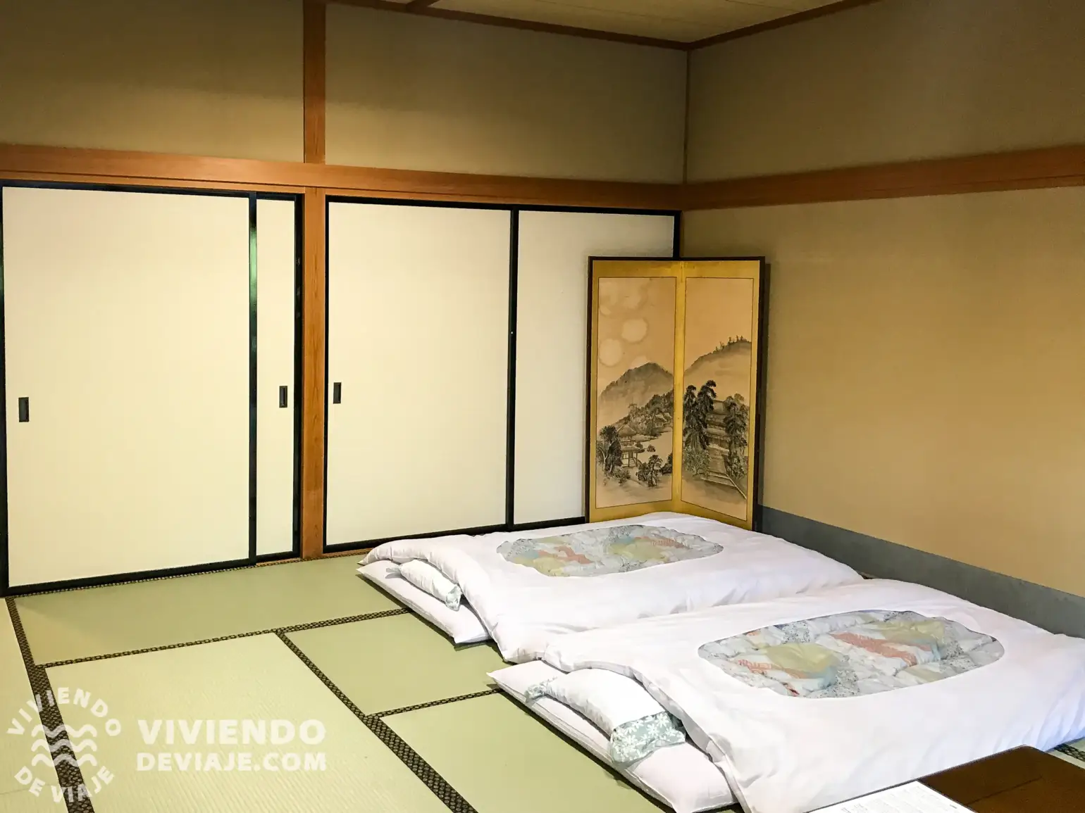 Dormir en un templo en Japón, habitación del Gyokuzoin