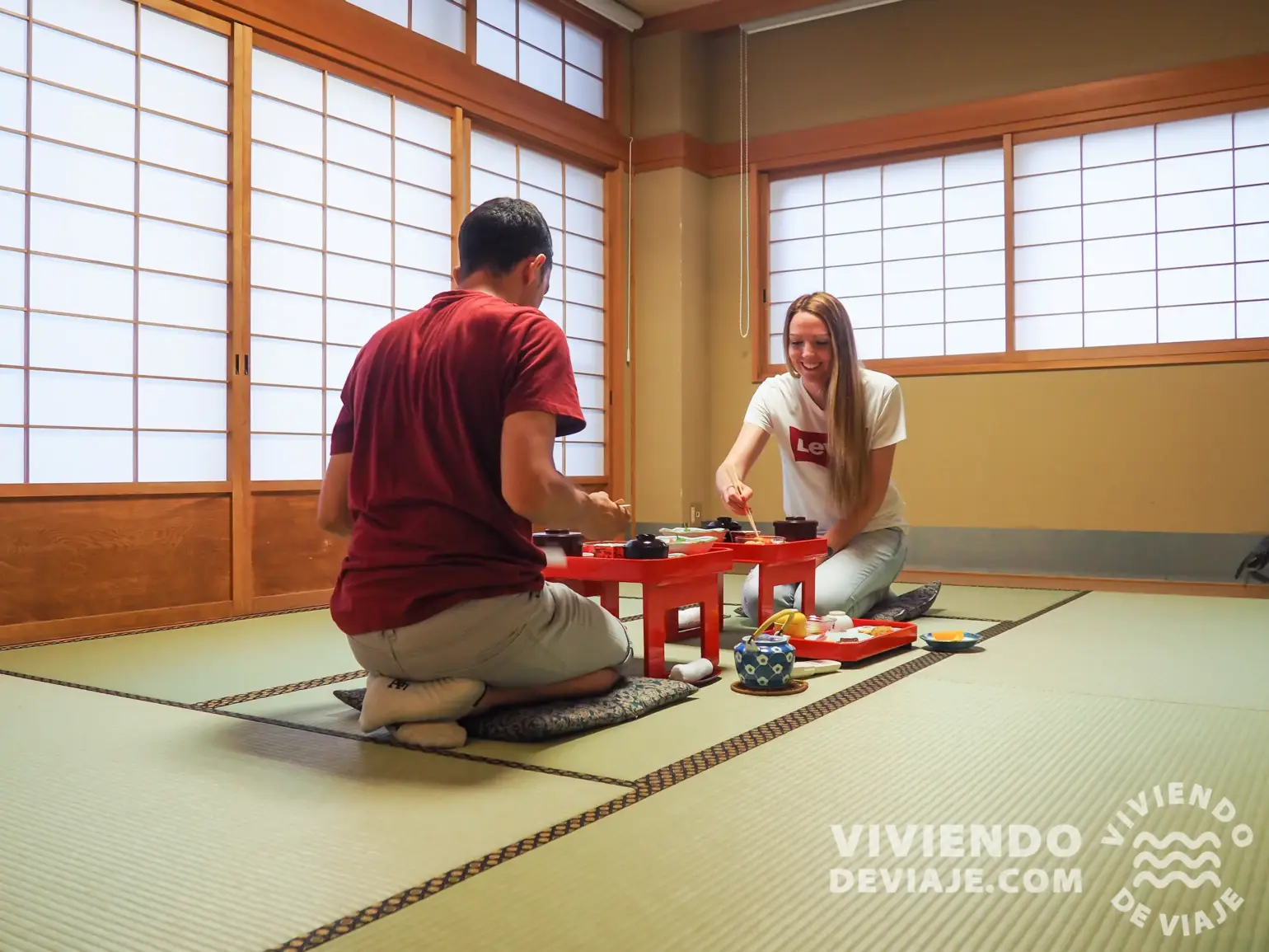 Cena en el templo budista en Japón