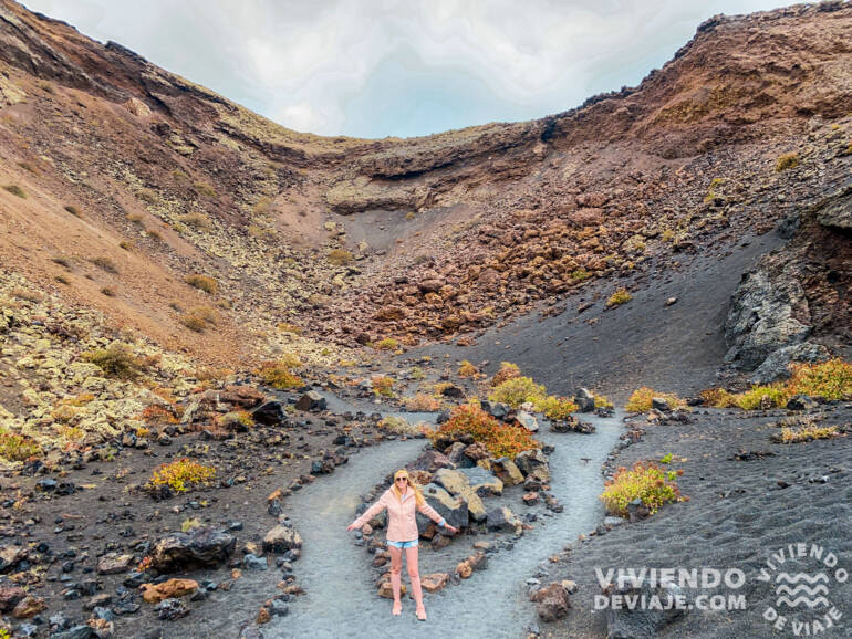 En el interior del Volcán del Cuevo en Lanzarote