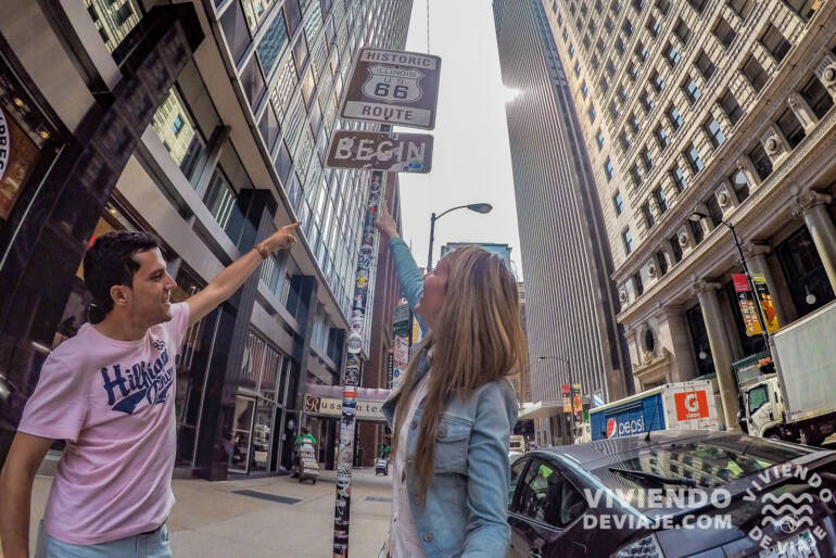 Que hacer en Chicago, señal Ruta 66 Qué ver en Chicago, la señal de comienzo de la Ruta 66