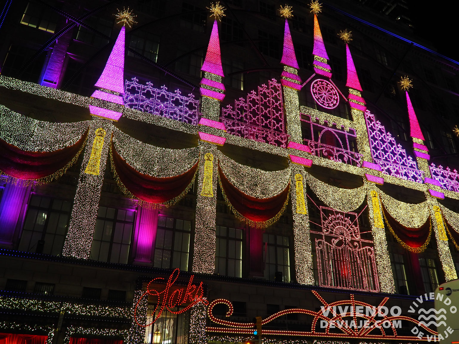 Iluminación en Saks, Navidad en Nueva York