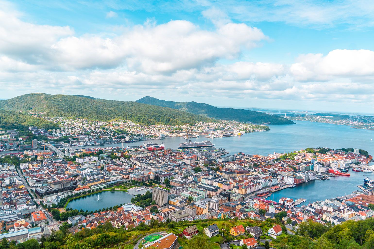 Subir al monte Fløyen en Bergen