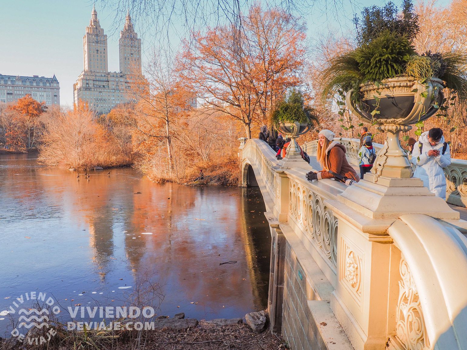 Puente Bow y el edificio Dakota al fondo - Central Park