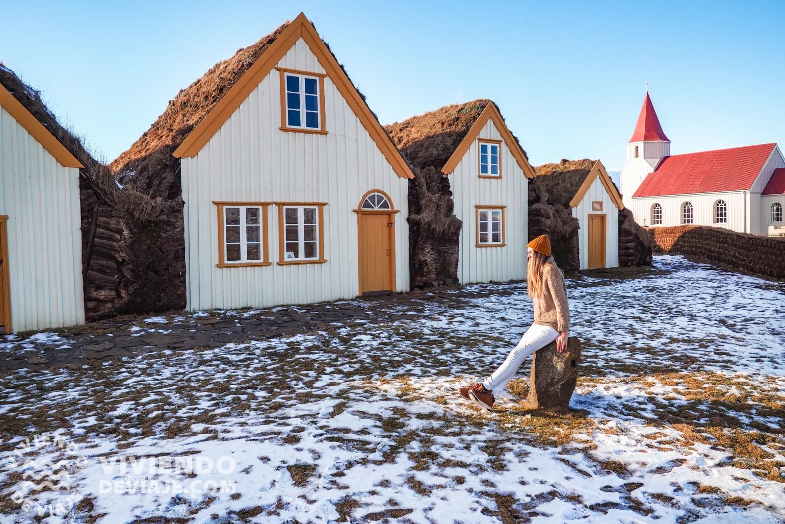Casitas típicas de Islandia en Glaumbaer