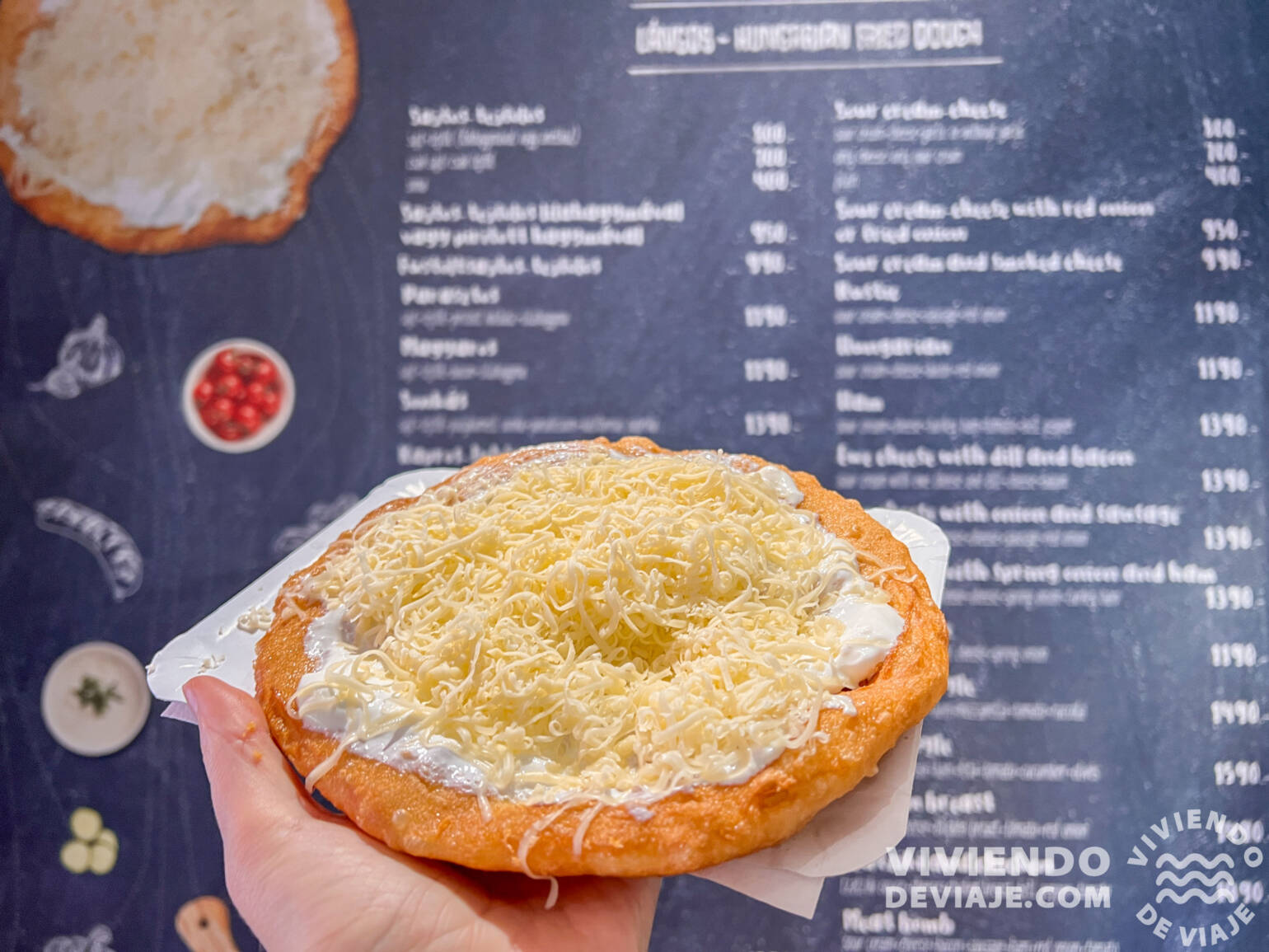 Lángos, comida típica de Budapest